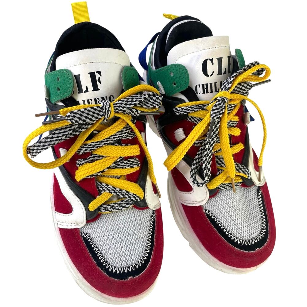 CLF Chilifeng Multi Primary Color Funky Suede Streetwear Sneaker Multi Laces S39